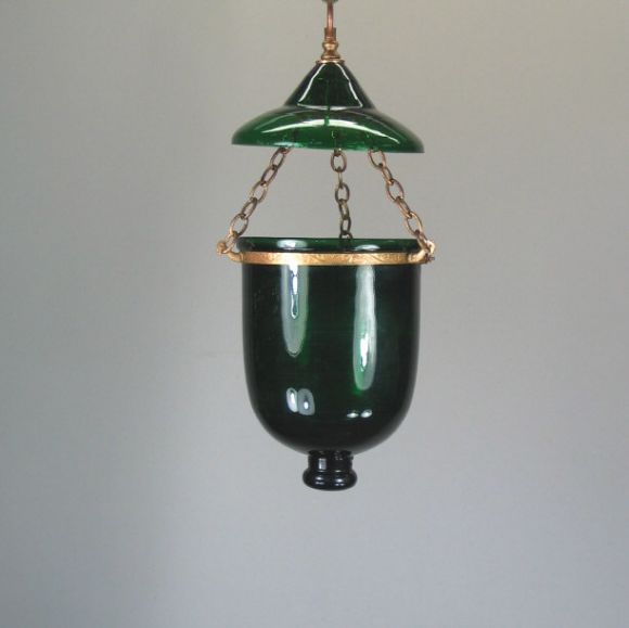 #1-1936ab hand blown bell jar with 3 lite cluster<br />
Also have 2 available in clear glass