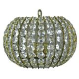 Vintage Italian large brass and crystal pendant