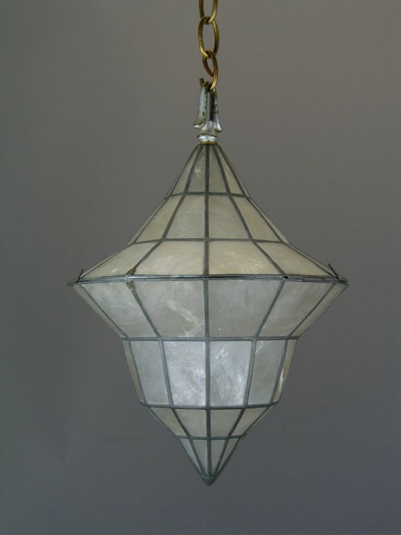#1-1948 older capiz shell lantern with leaded joints(other sizes and shapes available)