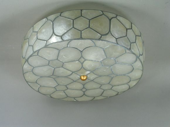 Large capiz shell flushmount