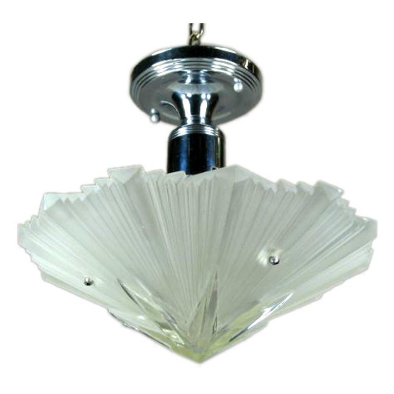 Frosted and Clear Deco Star Flush Mount