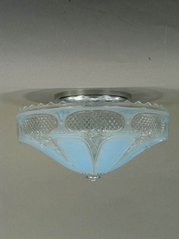 Pale Blue Glass Flush Mount