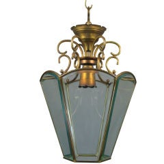 Circa 1920
s Italian Beveled  Glass Lantern