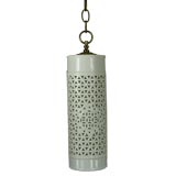 Pierced ceramic cylindrical pendant (2 available)