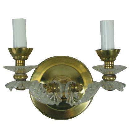 Pair French Double Arm Sconces