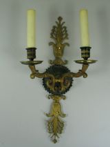 Pair French Double Arm Sconces