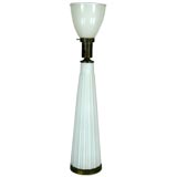 Circa 1920's Single Fluted opaline Glass Lamp