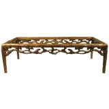 Hand carved wood coffee table