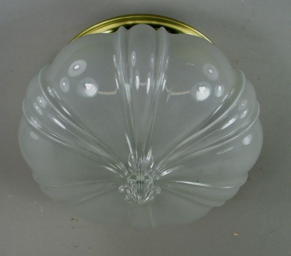 French Oversized Opaline Glass Crown Flush Mount