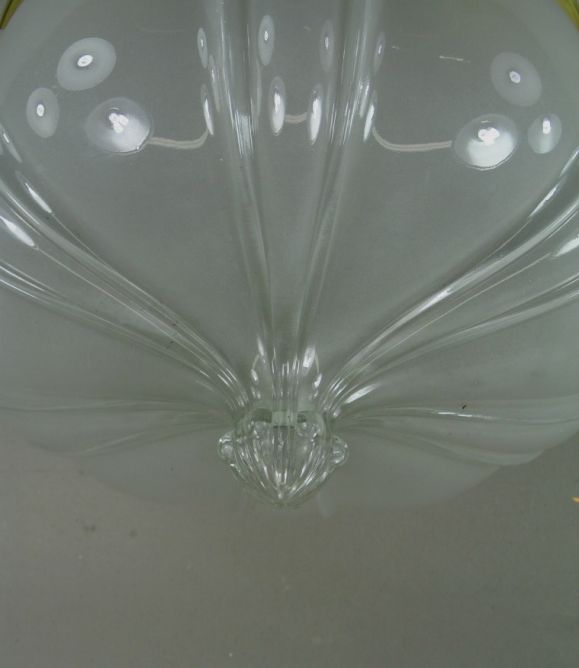 20th Century Oversized Opaline Glass Crown Flush Mount