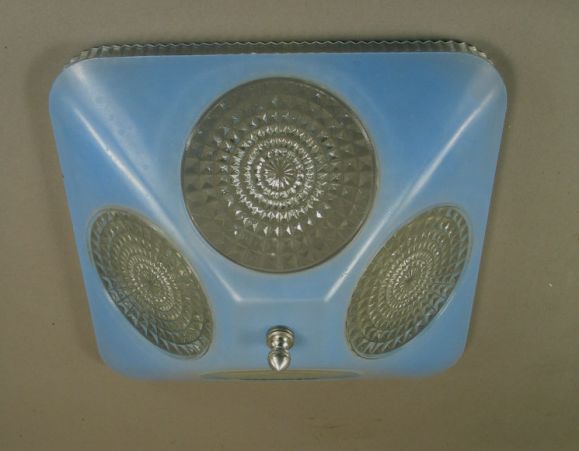 Deco pale blue and clear glass flushmount other colors available