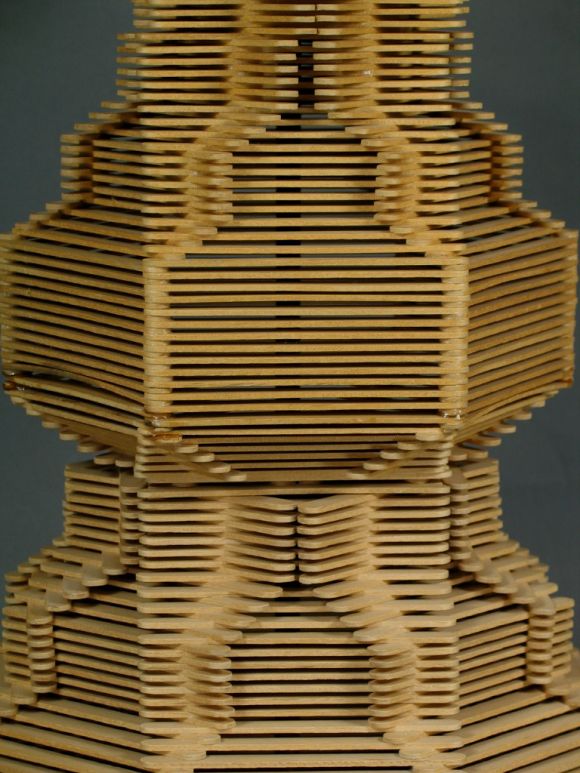 Mid-20th Century Popsicle Stick Lamp