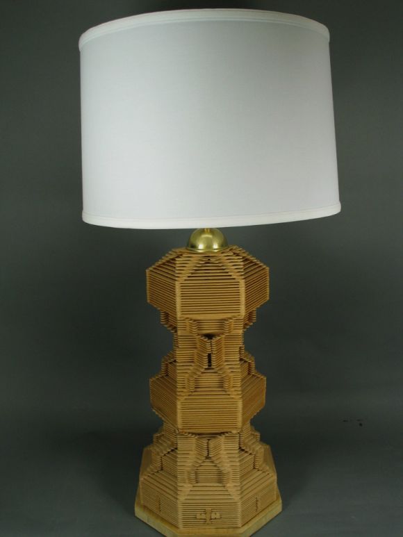 vintage popsicle stick lamp