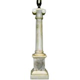Single alabaster column lamp