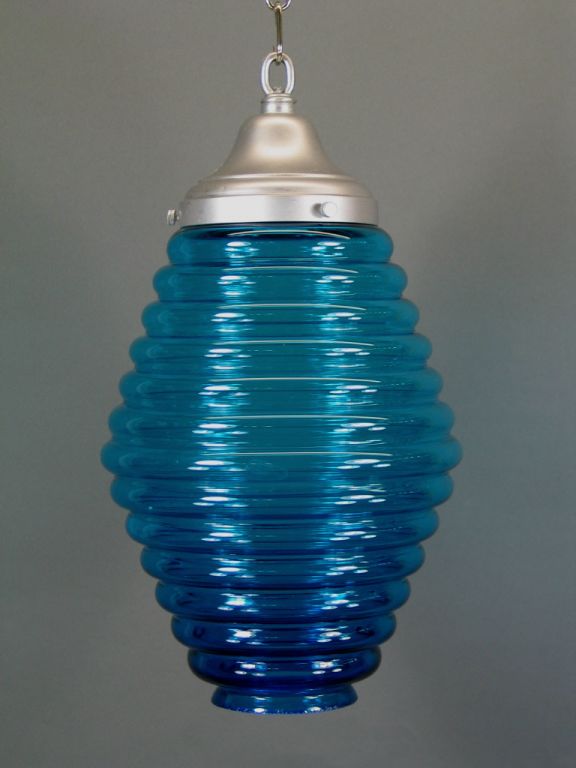 Blue Beehive Hand blown pendant(other blue glass available)