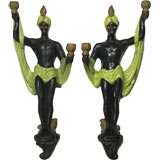 Pair large Blackamoore candle sconces