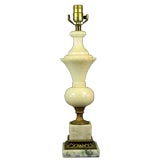 Single Alabaster and brass lamp