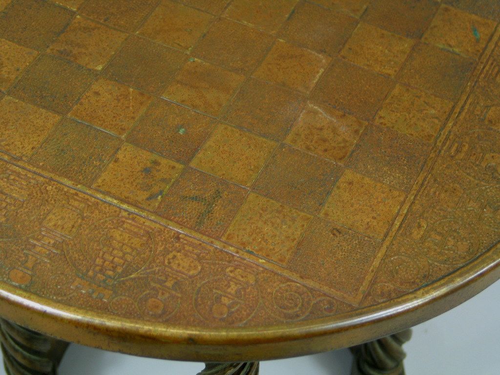 20th Century Copper and wood  checkerboard Table