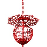 Antique Red   Scrolled Iron Lantern