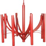 Chinese Red Moderne 8 lite chandelier