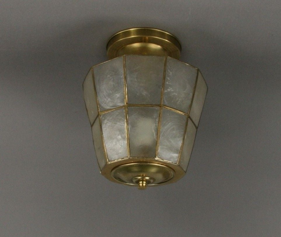 Mid Century Capiz Shell Flushmount(2 available)