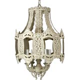 White pierced brass lantern