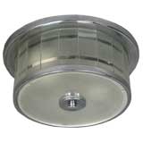 Deco clear and frosted glass flushmount