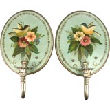 Pair Hand Painted Plaque Sconces