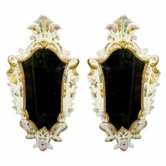Pair of Mid-19th Century Italian Majolica Mirrors 8