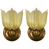 Pair Custom tulip glass sconces