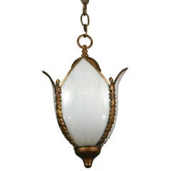 Leaded glass tulip pendant (2 available)