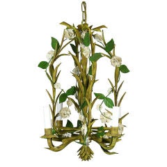 Tole vines, leaves and flower chandelier