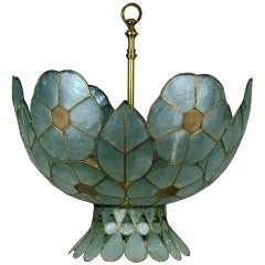 Pale blue capiz shell pendant