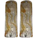 Pair  Mazzega glass sconces/ cieling lights