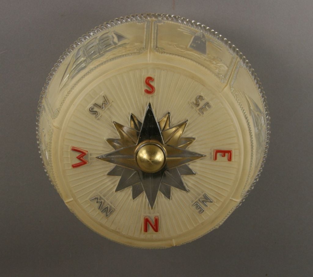 Mid-20th Century Nautical Flushmount (2 available) other nautical fixtures available