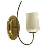 Vintage Pin stripped glass and brass sconce (5 pieces available)