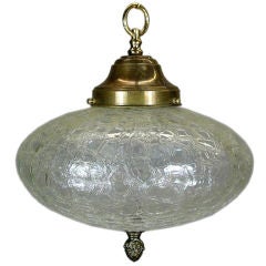 Crackle Glass Pendant with Nickel or Brass Hardware  