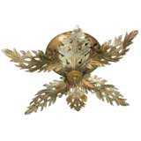 Antique Large Italian leaf flushmount