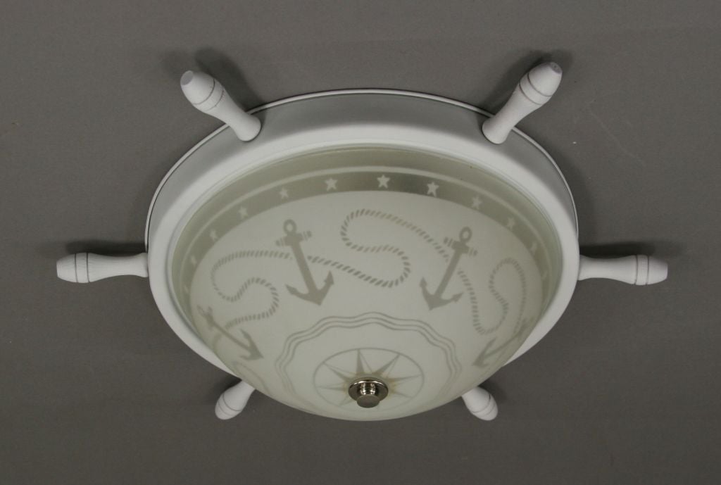 Nautical ships wheel flushmount (2 available)