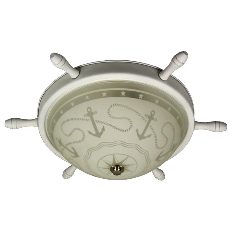 Nautical ships wheel flushmount (2 available)