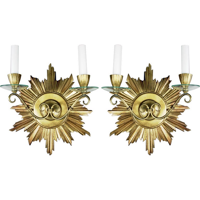 Pair gilt bronze  Star sconces