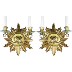 Pair gilt bronze  Star sconces