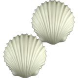 Pair large  Opaline glass shell sconces