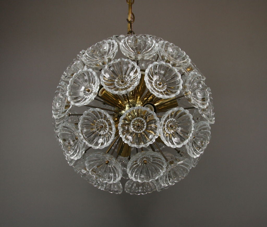 Austrian ON SALE Sputnik Glass Brass Fixture