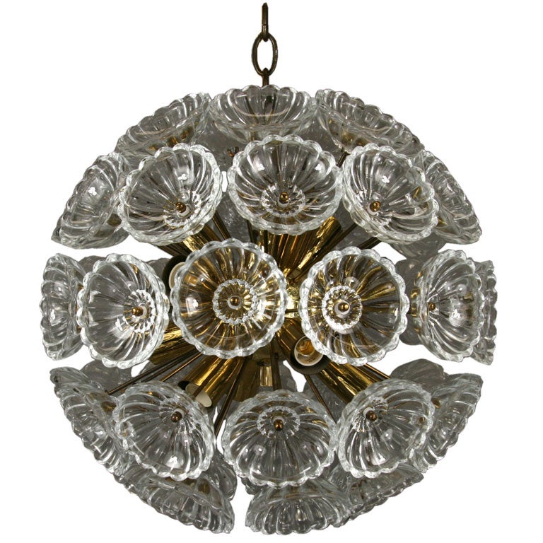 ON SALE Sputnik Glass Brass Fixture