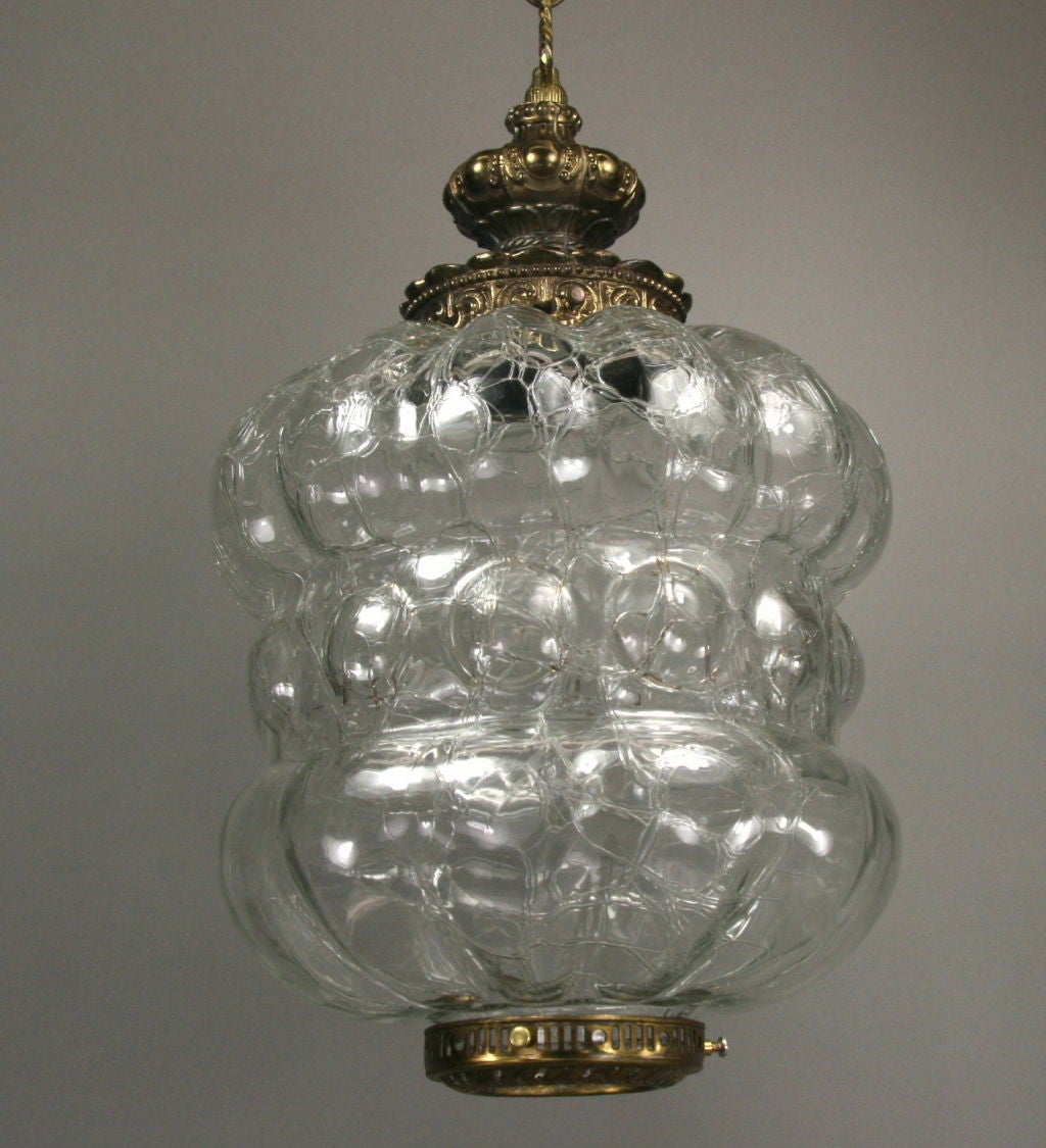 Mid-20th Century Italian bubble crackle glass pendant