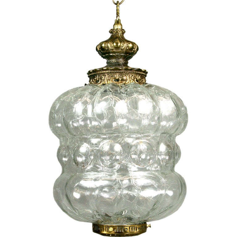 Italian bubble crackle glass pendant