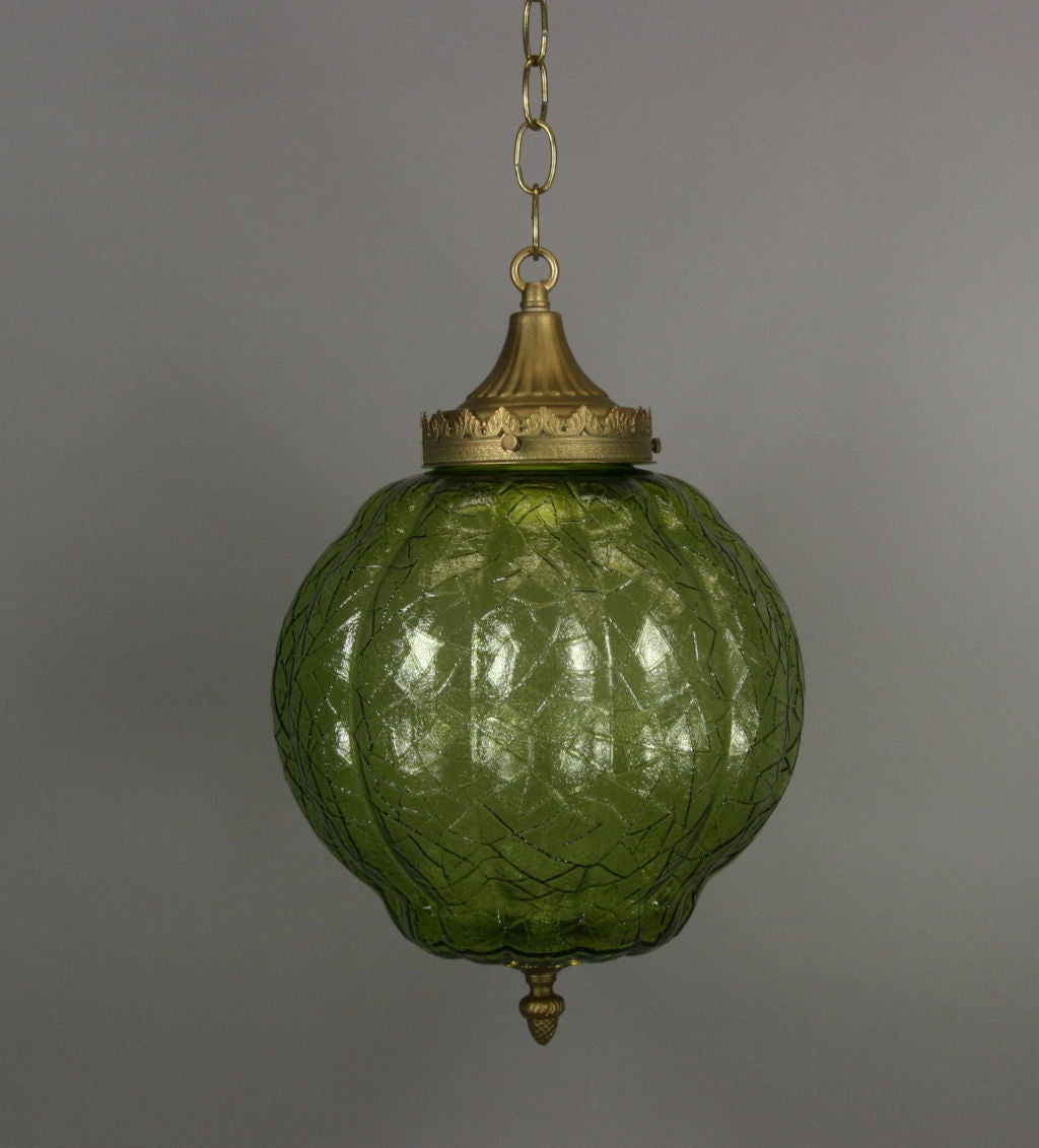 Green Crackled  Glass Pendant