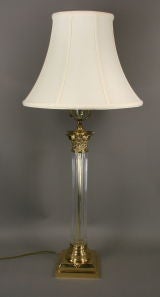 Corinthian Glass Brass  Lamp