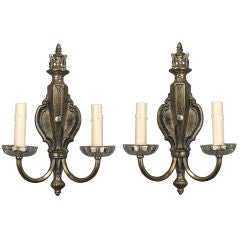 Silvered and Crystal Sconces, circa 1920s 3